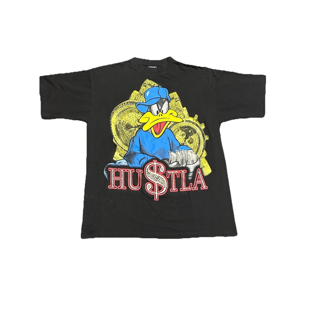 Vintage Y2K‎ Hustla Daffy Duck Big Graphic T Shirt Size XL